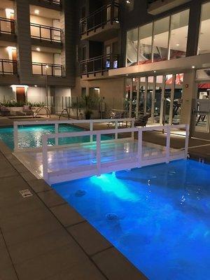 Plexiglass Bridge over pool in Glendale CA