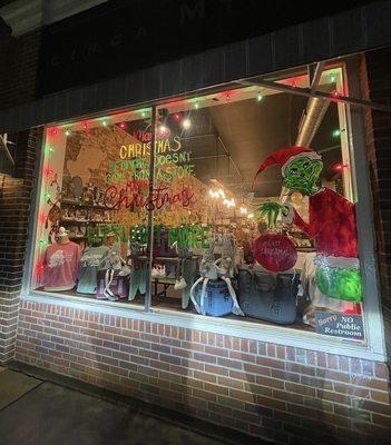 Storefront window paintings.