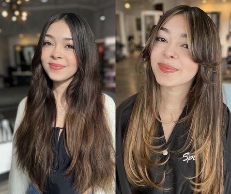 DIMENSIONAL BALAYAGE + BUTTERFLY HAIRCUT