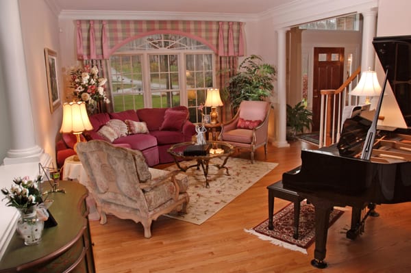 Charming, traditional French flair for this living room.