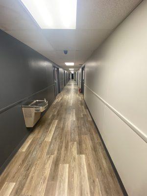 Hallway and water fountain