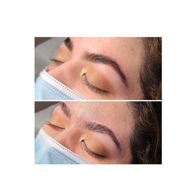 Brow design, wax, henna and brow lamination.