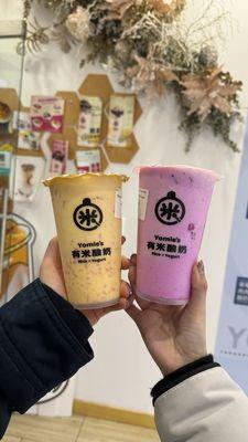 Mango Pomelo Sago Yogurt Smoothie, Red Heart Dragon Fruit Yogurt Smoothie