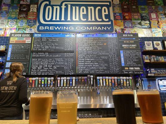 Confluence beer list and a flight