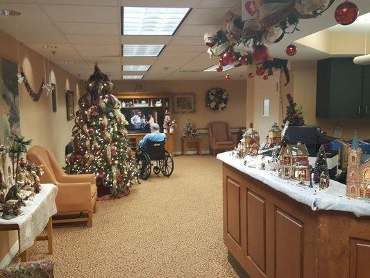 Amazing LVN Gwen yearly decorates Unit 7''s main hall for Christmas. Such a blessing!