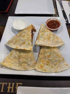 Cheese Quesadilla with pulled pork