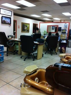 Inside the nail salon