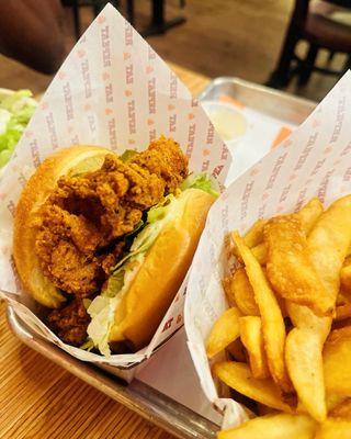 Uncle Jerome's Nashville hot chicken sandwich