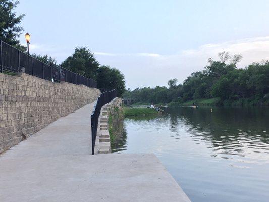 Lower dock/platform portion of the Riverwalk near Heritage Park