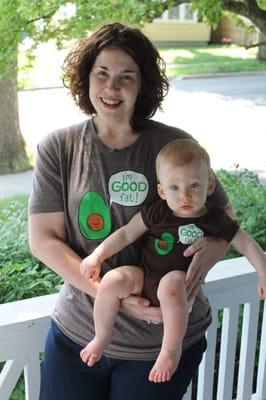 Avocado t-shirt and onsie by Troy Cloth and Paper.