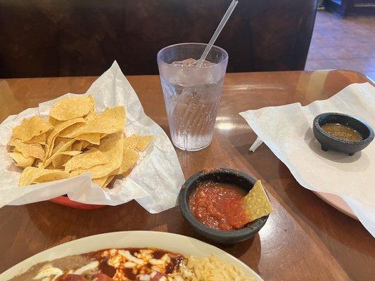 Chips and Salsa ( I had already eaten the warm buttery flour tortilla)