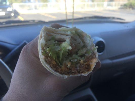 Where's the BEEF!  Anyone care for a little tortilla with your soft taco?