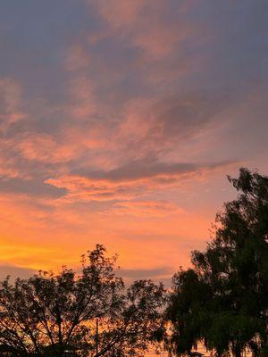 Sunset scene from the bench areas.