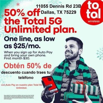 Samsung Galaxy A54 5G  gratis incluidos. Más información visitanos hoy
Dirección: 11055 Dennis Rd 23B Dallas, TX 75229