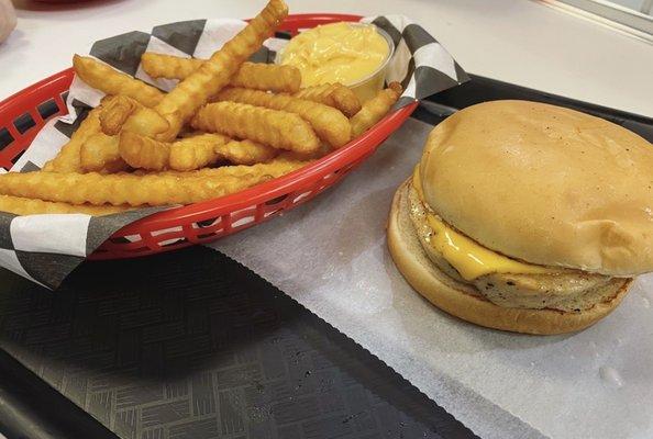 Grilled Chicken Sandwich w/ Fries and Cheese