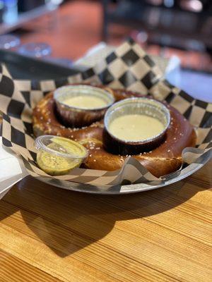 Big Ass Pretzel with Helles Mustard and Beer Fondue