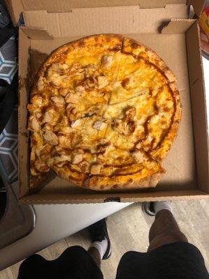 Pizza cheese/meat all on one side of pizza