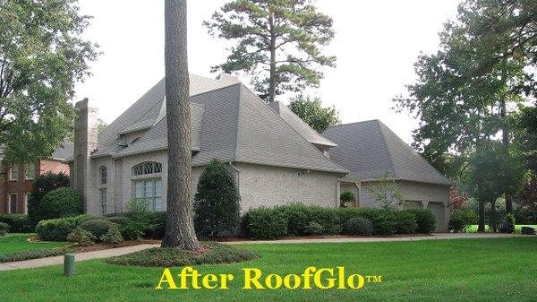 After RoofGlo™ Zero Pressure Roof Cleaning Treatment