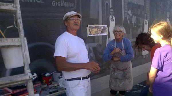 Painting the mural