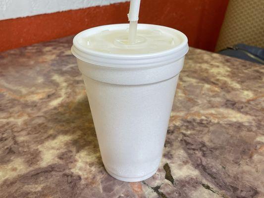 Agua de horchata ($2.50 USD small)