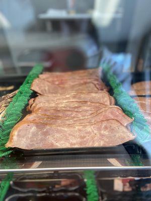 Fresh sliced Turkey Bacon