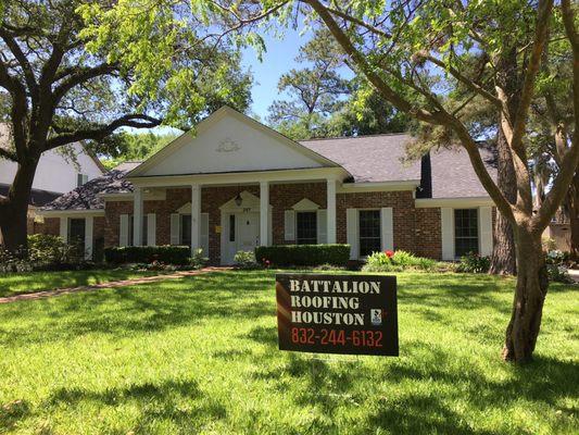 New roof in Bunker Hill Village, TX.  Owens Corning Oakridge shingles.