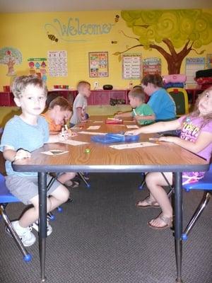 PreK students learning