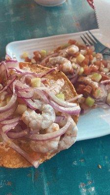 Shrimp tostadas