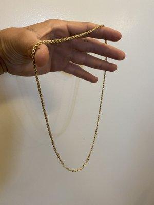 22" Gold Rope Necklace