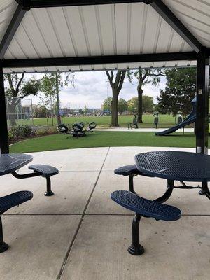 Gazebo and picnic tables