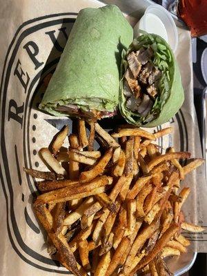 Buffalo Tender Wrap & Seasoned Fries