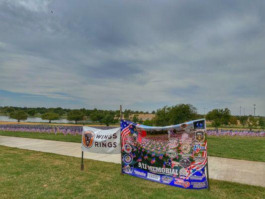 9/11 Memorial at Yonders Point in Old Settlers Park. The memorial will be in place September 8th through September 14th.