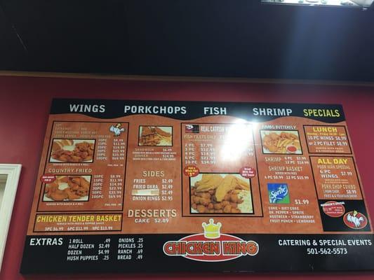 The food menu. The garlic hot isn't as hot. Don't forget to ask for the complimentary hot sauce and ranch.