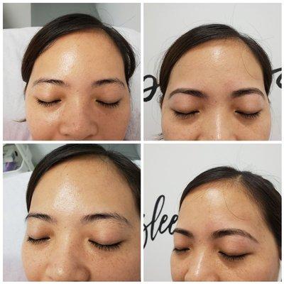 before and after brows tint