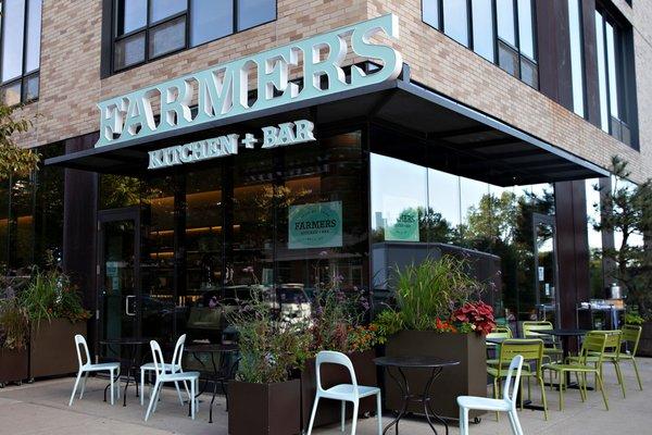 Farmers Kitchen + Bar located in the Mill District of downtown Minneapolis. Next to Mill City Farmers Market and the Guthrie Theater.