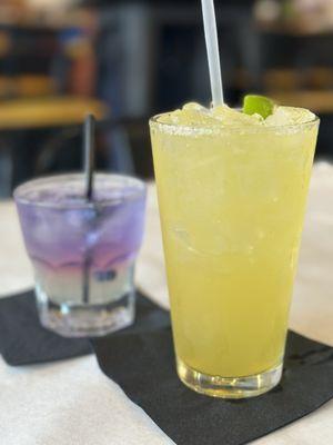 Purple zombie and guavo margarita