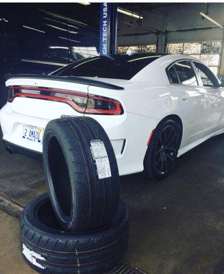 2018 Dodge Charger Scat Pack new tires on the back.