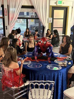 Place settings, personalized decor for marvel theme , incredible catering