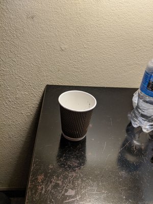 I had to use a paper cup as an ash tray.