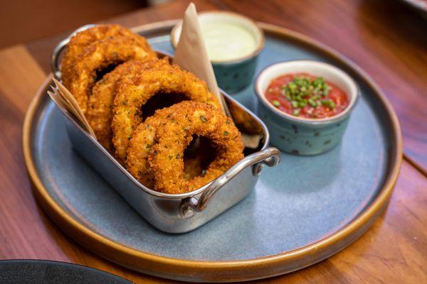 Shrimp Rings - Panko Crusted Shrimp, Cocktail Sauce, Jalapeno Aioli