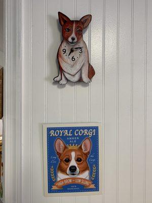 Corgi decor all around the restaurant