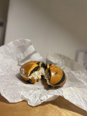 Halloween pumpkin bagel