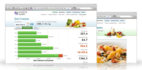 Diet tracker application with nutritional information