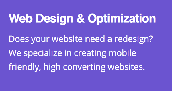 Web Design & Optimization: Does your website need a redesign? We specialize in creating mobile friendly, high converting webs...