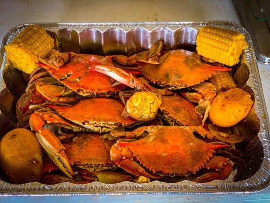 Boiled Blue Crabs