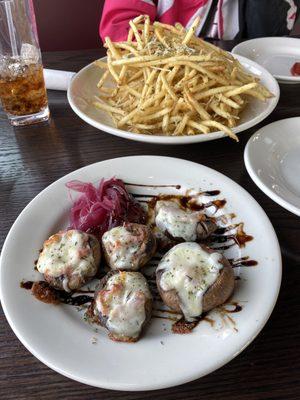 Stuff Mushrooms, Parmesan Fries