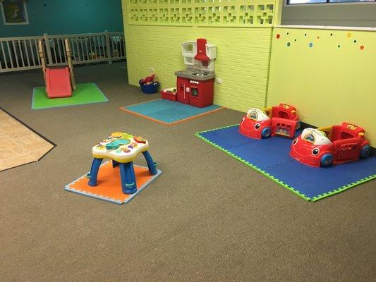 View of the toddler room from the classroom door.