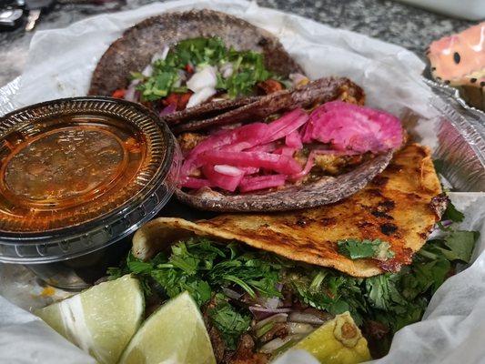 One birria, one al pastor, and one pibil!  Outstanding!