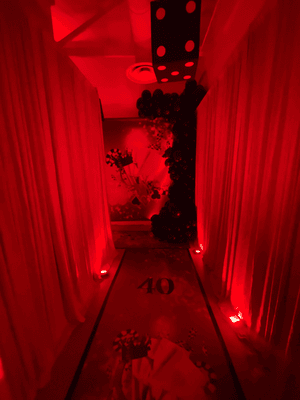 Red Casino Party - entryway @ CME Event Studio