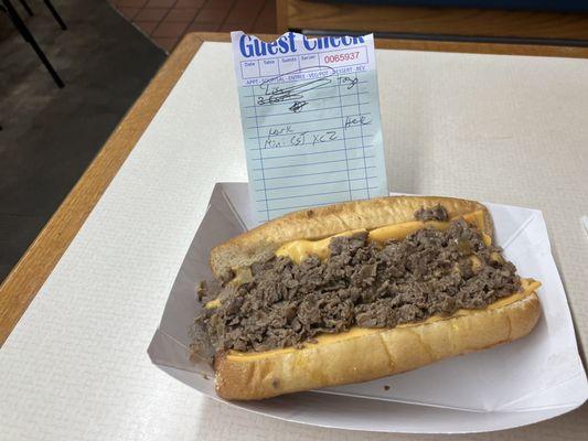 The cheesesteak hoagie